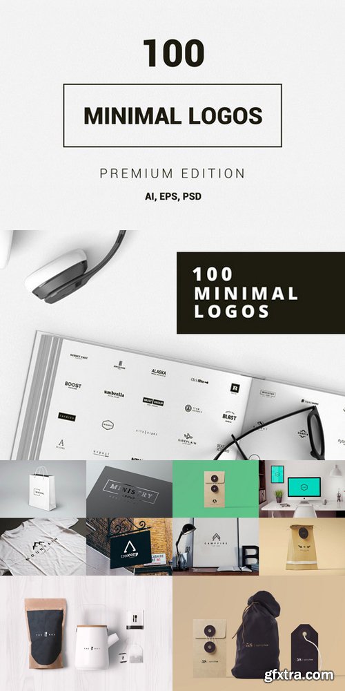 100 Minimal Logos - Premium Kit