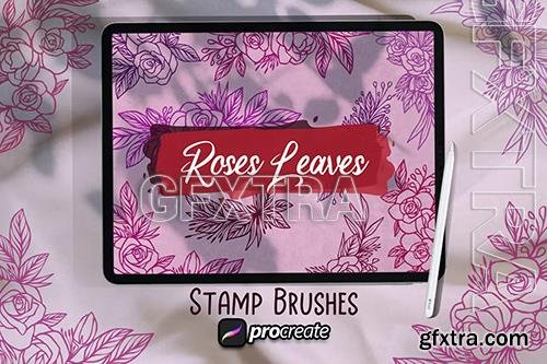 Roses Leaves Brush Stamp Procreate M5VSGLY