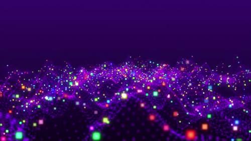 Videohive - Colorful Glow Particle Field Background - 36782946