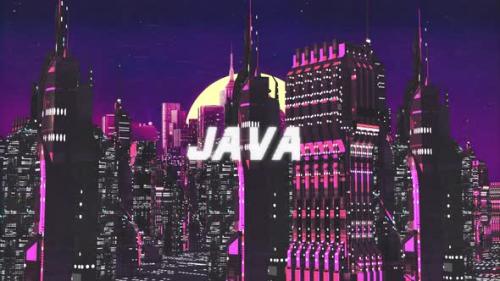 Videohive - Retro Cyber City Background Java - 36783117
