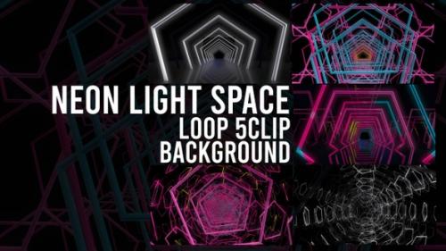 Videohive - Neon Space 5 Clip Loop Pack - 36751930
