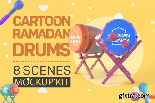 CreativeMarket - Cartoon Ramadan Drums Kit 7019906