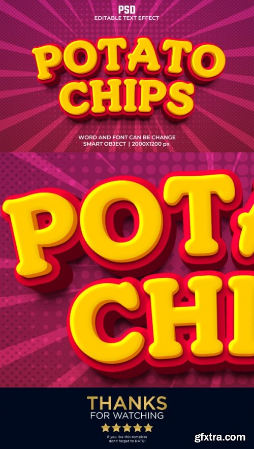 GraphicRiver - Potato chips 3d Editable Text Effect Premium PSD with Background 36351241