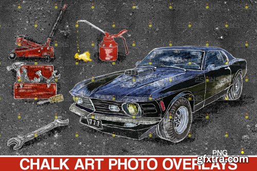 Overlay Car Set Father\'s Day Sidewalk Chalk Art 685649