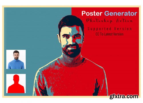 CreativeMarket - Poster Generator Photoshop Action 7066095