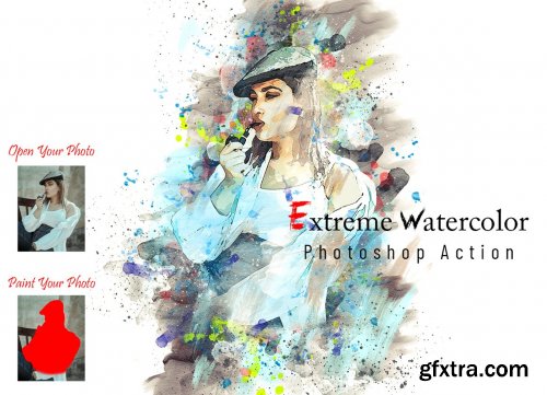 CreativeMarket - Extreme Watercolor Photoshop Action 7080961
