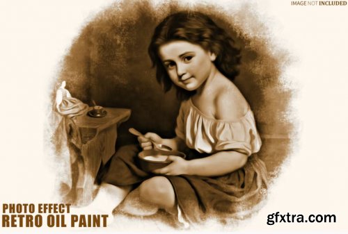 Retro oil painting brush photo effect