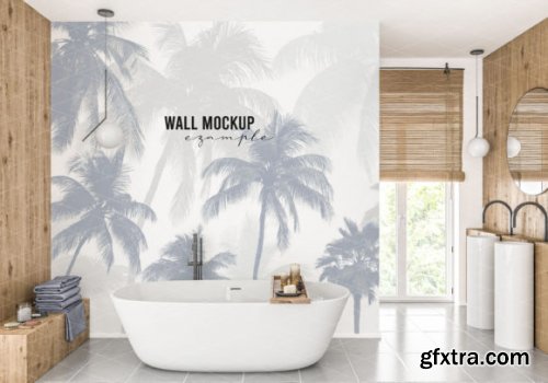 Wall Mockup Wallpaper Mockup Bathroom