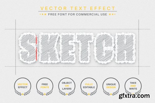 CreativeMarket - Hatching Paper Editable Text Effect 7083205
