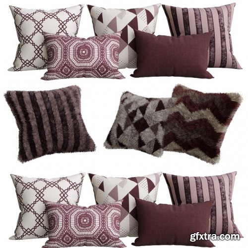 Purple collection of decorative pillows