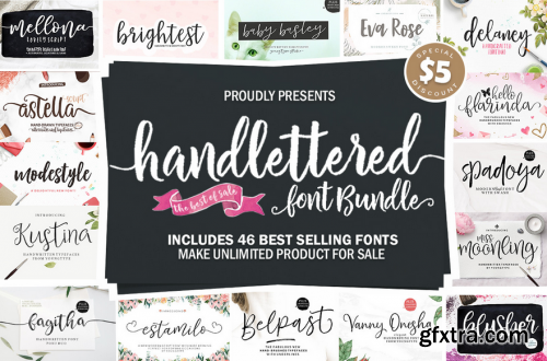 Handlettered Font Bundle - 46 Premium Fonts