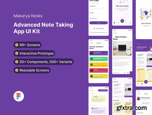 Makarya Notes - Advanced Note Taking App - Design System & UI Kit