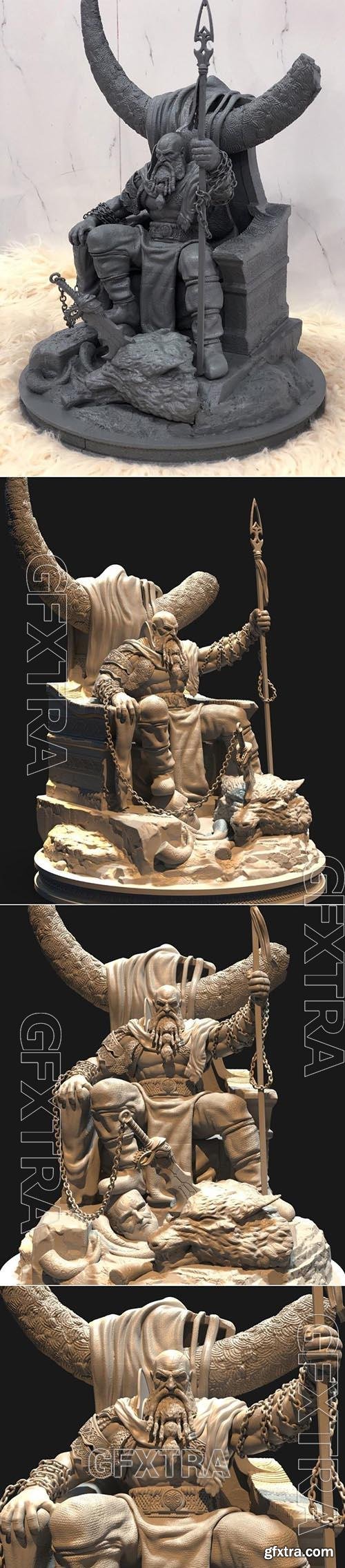 Kratos on Throne 3D Printable