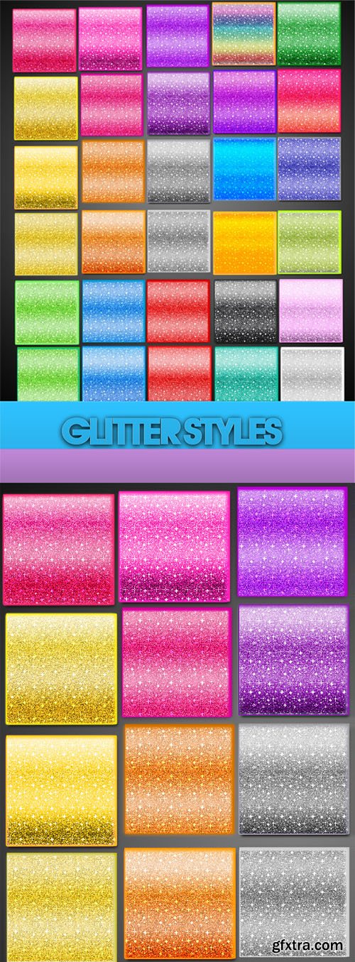 30 Glitter Styles Collection for Photoshop
