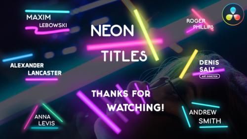 Videohive - Neon Lights Titles | DaVinci Resolve - 36890302