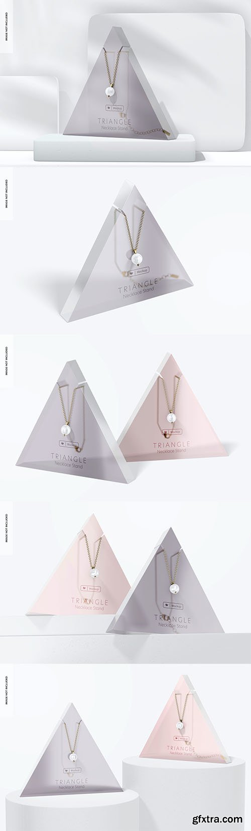 Triangle necklace display stand mockup