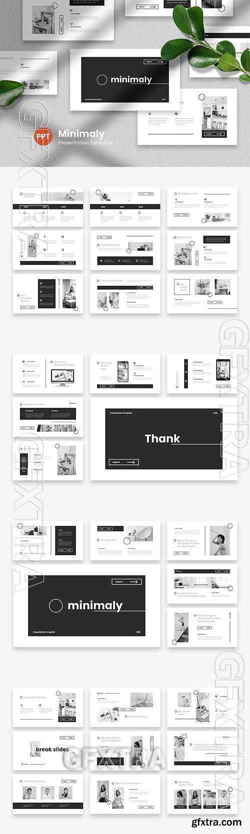 Minimaly - Black & White PowerPoint Template HLR2D2X