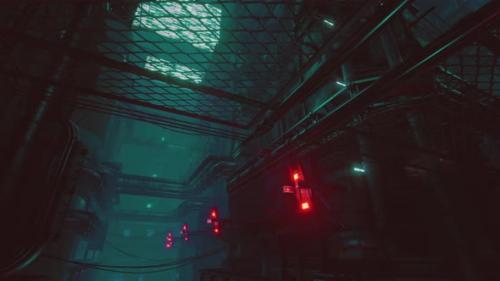 Videohive - Neon Lights of Futuristic Sci Fi City - 36974169
