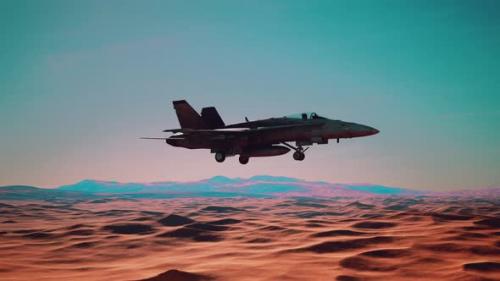 Videohive - American Military Plane Over the Desert - 36974289