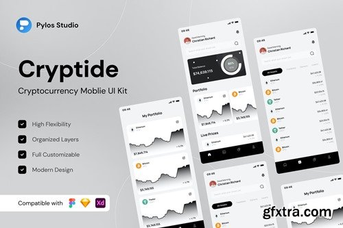 Cryptide - Cryptocurrency Mobile App UI Kits
