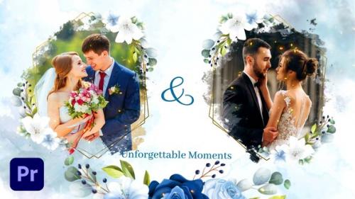 Videohive - Watercolor and Floral Wedding Slideshow | MOGRT - 36876211