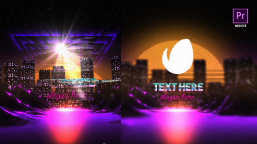 Videohive - Neon Synthwave Logo Reveal - 37138386