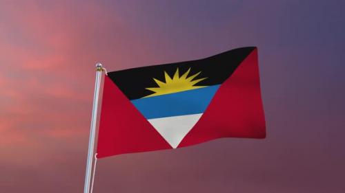 Videohive - Flag Of Antigua And Barbuda Waving 4k - 37113012