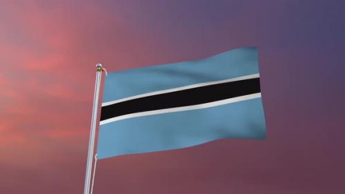 Videohive - Flag Of Botswana Waving 4k - 37113019