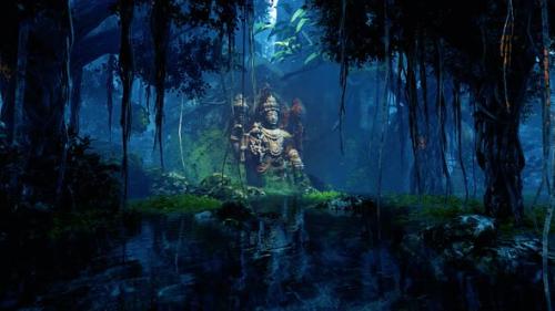 Videohive - Ancient sculpture in the jungle - 37117301