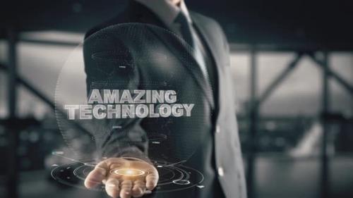 Videohive - Businessman with Amazing Technology Hologram Concept - 37118740