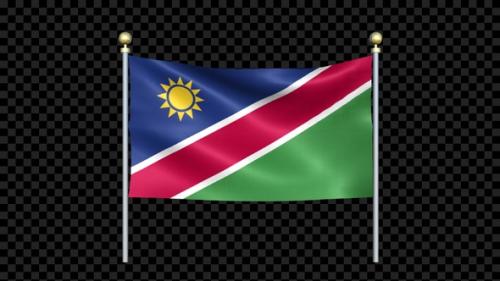Videohive - Namibia Flag Waving In Double Pole Looped - 37156197