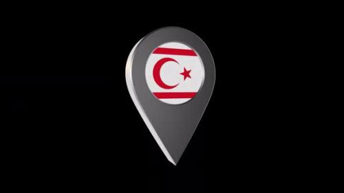 Videohive - 3d Animation Map Pointer With Northern Cyprus Flag With Alpha Channel - 2K - 37167266