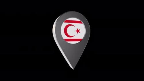 Videohive - 3d Animation Map Pointer With Northern Cyprus Flag With Alpha Channel - 4K - 37167274