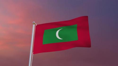 Videohive - Flag Of Maldives Waving 4k - 37177530