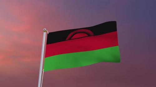Videohive - Flag Of Malawi Waving 4k - 37177536