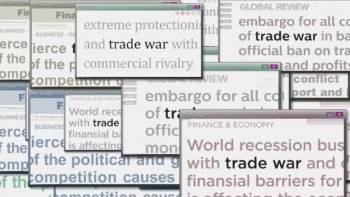 Videohive - Pop up windows with Trade war import and export tax seamless looped - 37119351