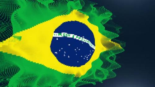Videohive - Brazil Particle Flag - 37122369