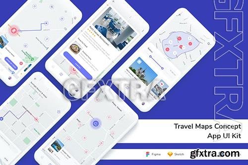 Travel Maps Concept App UI Kit ENVXNMG