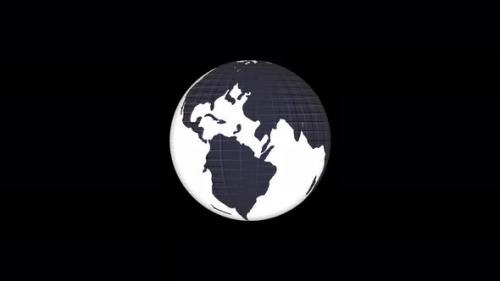 Videohive - Flat design spinning Earth isolated on black. Animation of planet Earth. Flat design Vd 1737 - 37103846