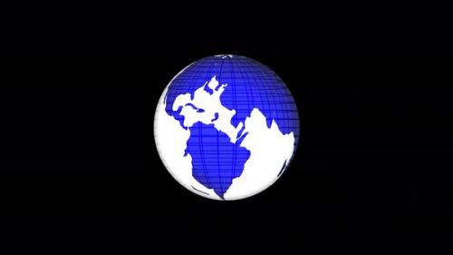 Videohive - Flat design spinning Earth isolated on black. Animation of planet Earth. Flat design Vd 1736 - 37103847