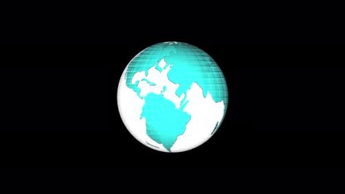 Videohive - Flat design spinning Earth isolated on black. Animation of planet Earth. Flat design Vd 1734 - 37103850