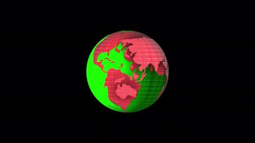 Videohive - Flat design spinning Earth isolated on black. Animation of planet Earth. Vd 1739 - 37103851