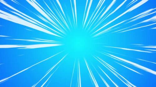 Videohive - Anime Tunnel Zoom White Lines Blue Background - 37104427