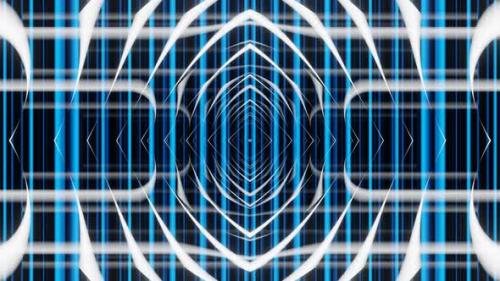 Videohive - VJ Loop Abstract Background of Divergent White Blue Waves 02 - 37104625