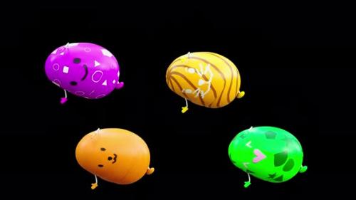 Videohive - 45 Easter Day Eggs Dancing 4K - 37126363