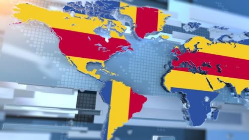 Videohive - Aland Flag Inside The Shape Of World Map Transition - 37094622