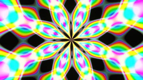 Videohive - Rainbow Abstraction Kaleidoscope VJ Loop 02 - 37104282