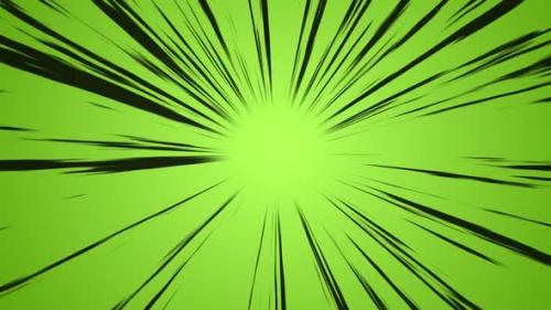 Videohive - Anime Tunnel Zoom Black Lines Green Background - 37104412