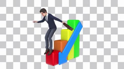Videohive - Businessman Balancing On A Graph Looped - 37083461