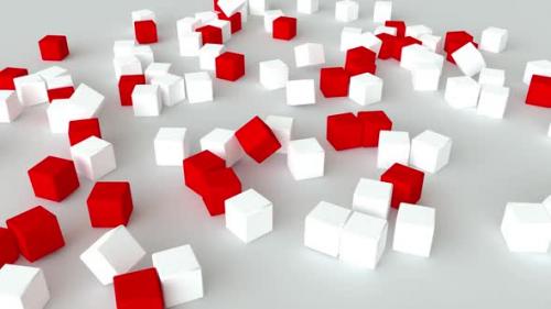 Videohive - Cubes Red And White - 37086926